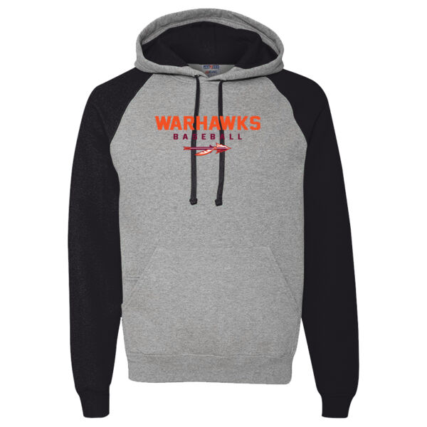 Warhawks Baseball Logo 1 - Unisex NuBlend ® Colorblock Raglan Hoodie Sweatshirt Thumbnail