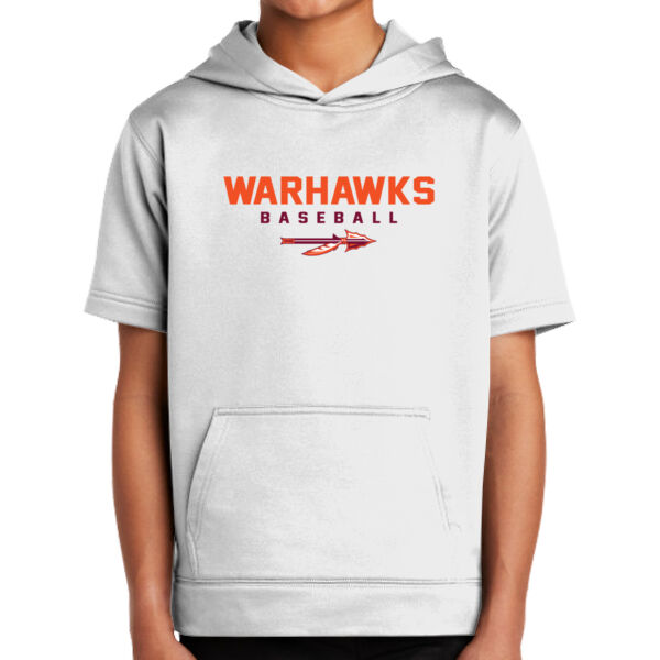 Warhawks Baseball Logo 1 - Youth Sport Wick ® Fleece Short Sleeve Hooded Pullover Thumbnail