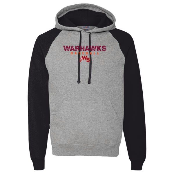 Warhawks Baseball Logo 2 - Unisex NuBlend ® Colorblock Raglan Hoodie Sweatshirt Thumbnail