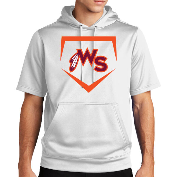 Warhawks Baseball Logo 3 - Sport Wick ® Fleece Short Sleeve Hooded Pullover Thumbnail