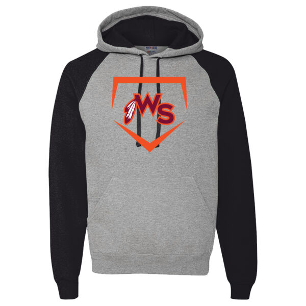 Warhawks Baseball Logo 3 - Unisex NuBlend ® Colorblock Raglan Hoodie Sweatshirt Thumbnail